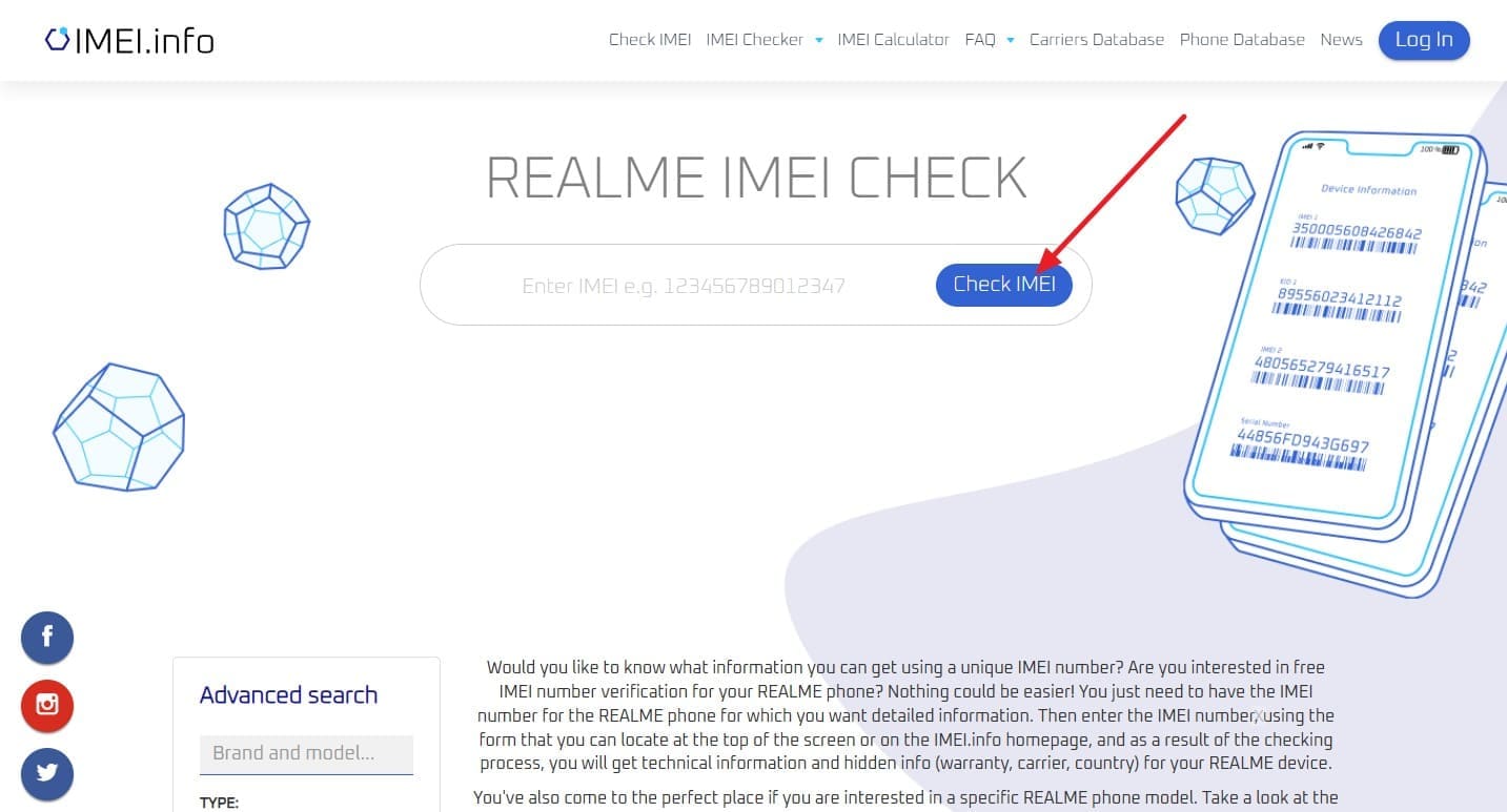 choose check now imei info