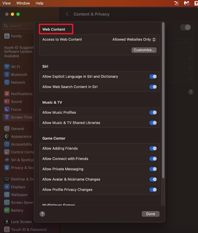 safari parental settings