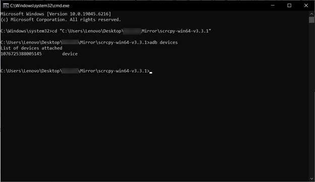 adb devices