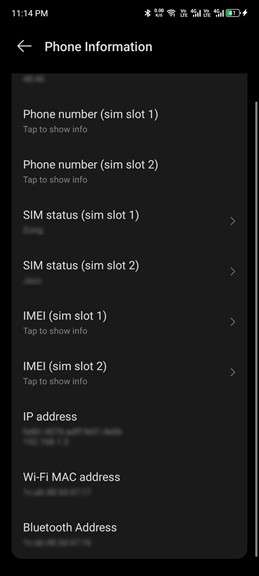 ip address of your android