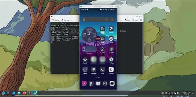 wirelessly mirrored android