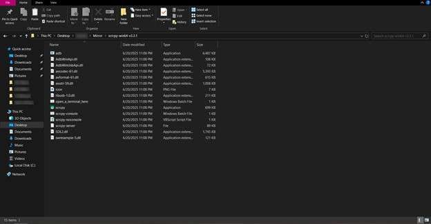 scrcpy folder