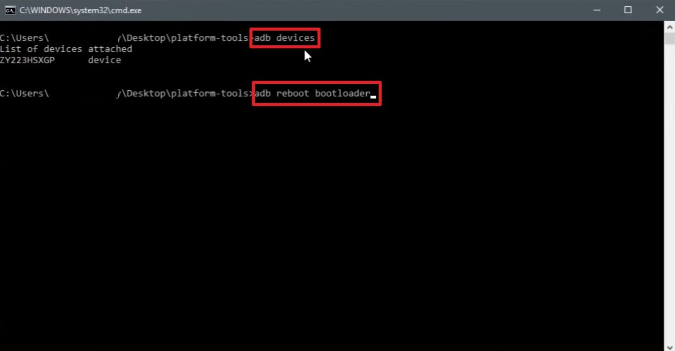 enter commands open bootlocker