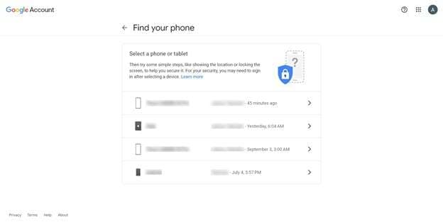 google find my device