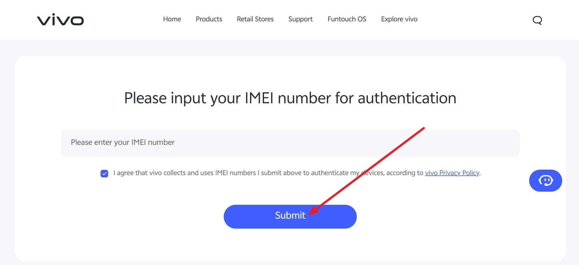choose the submit button