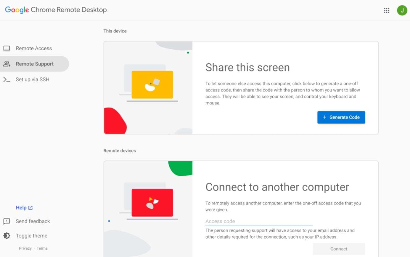 chrome remote desktop tool