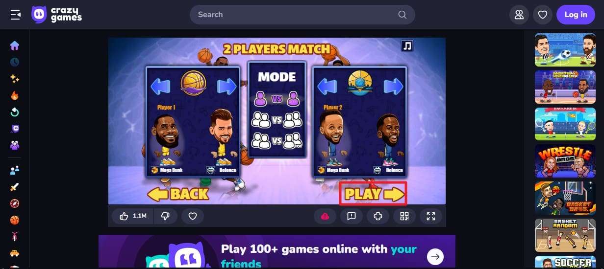 choose the play button