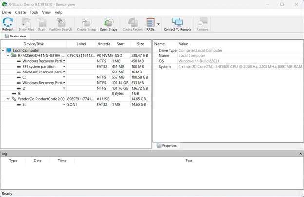 r-studio user interface
