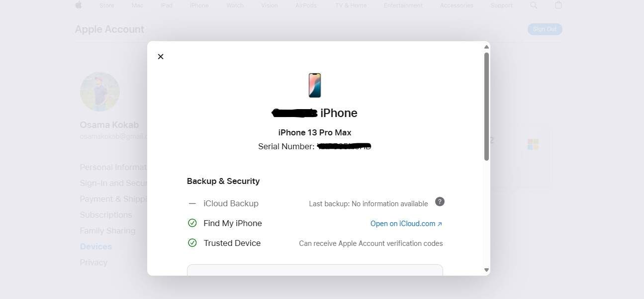 how to find iphone with serial number