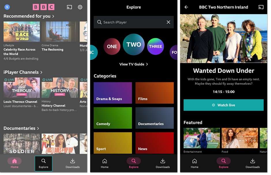 bbc iplayer homepage