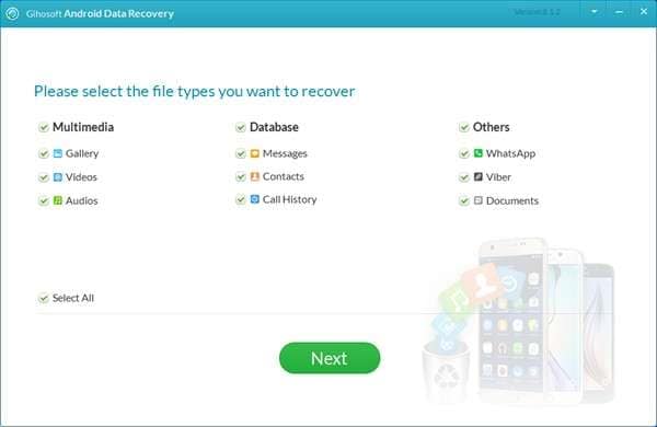 choose file types and select next