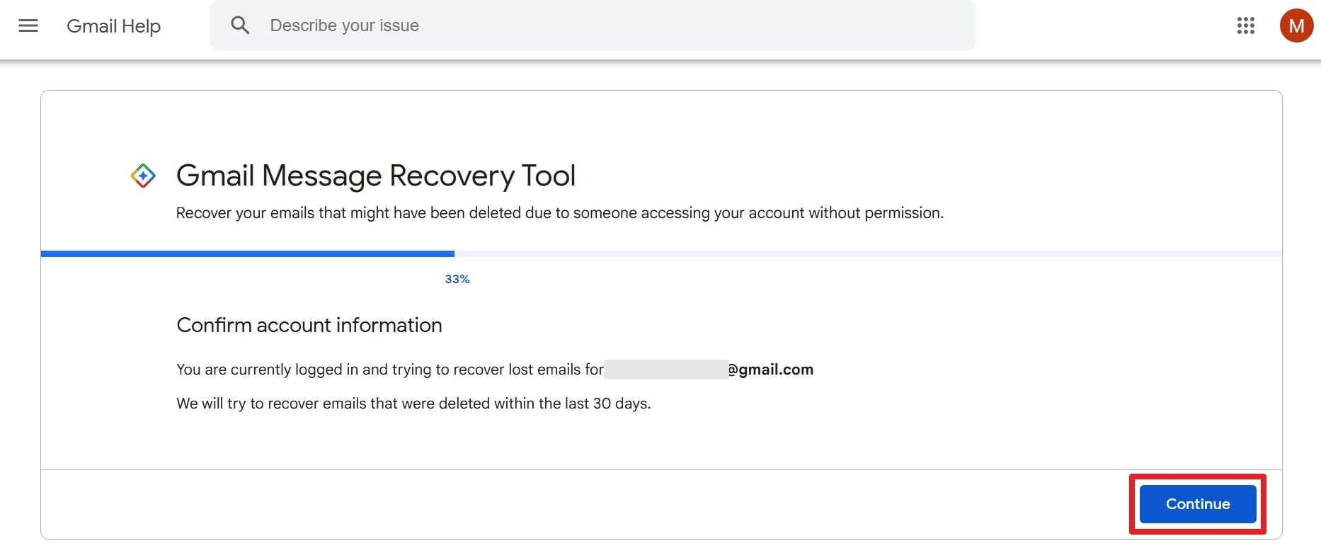 run gmail message recovery tool