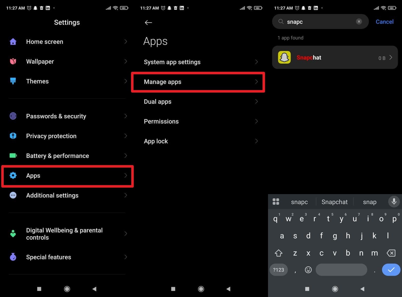 how to clear cache on snapchat