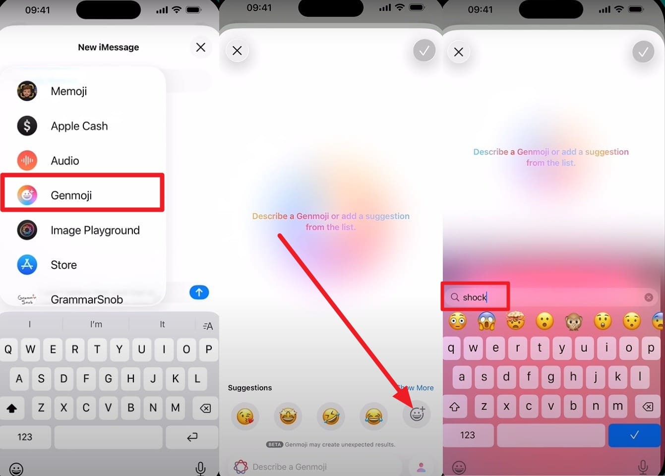 choose the genmoji option