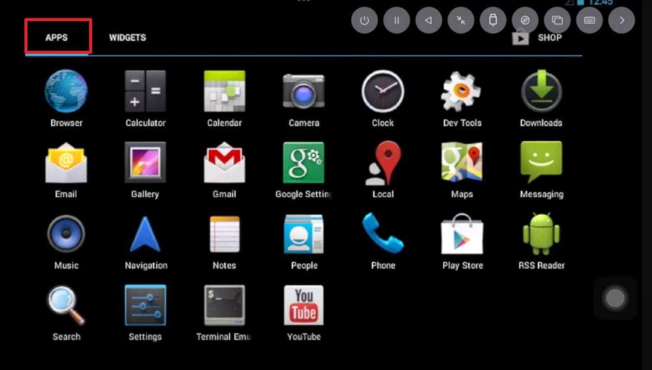 head to apps section