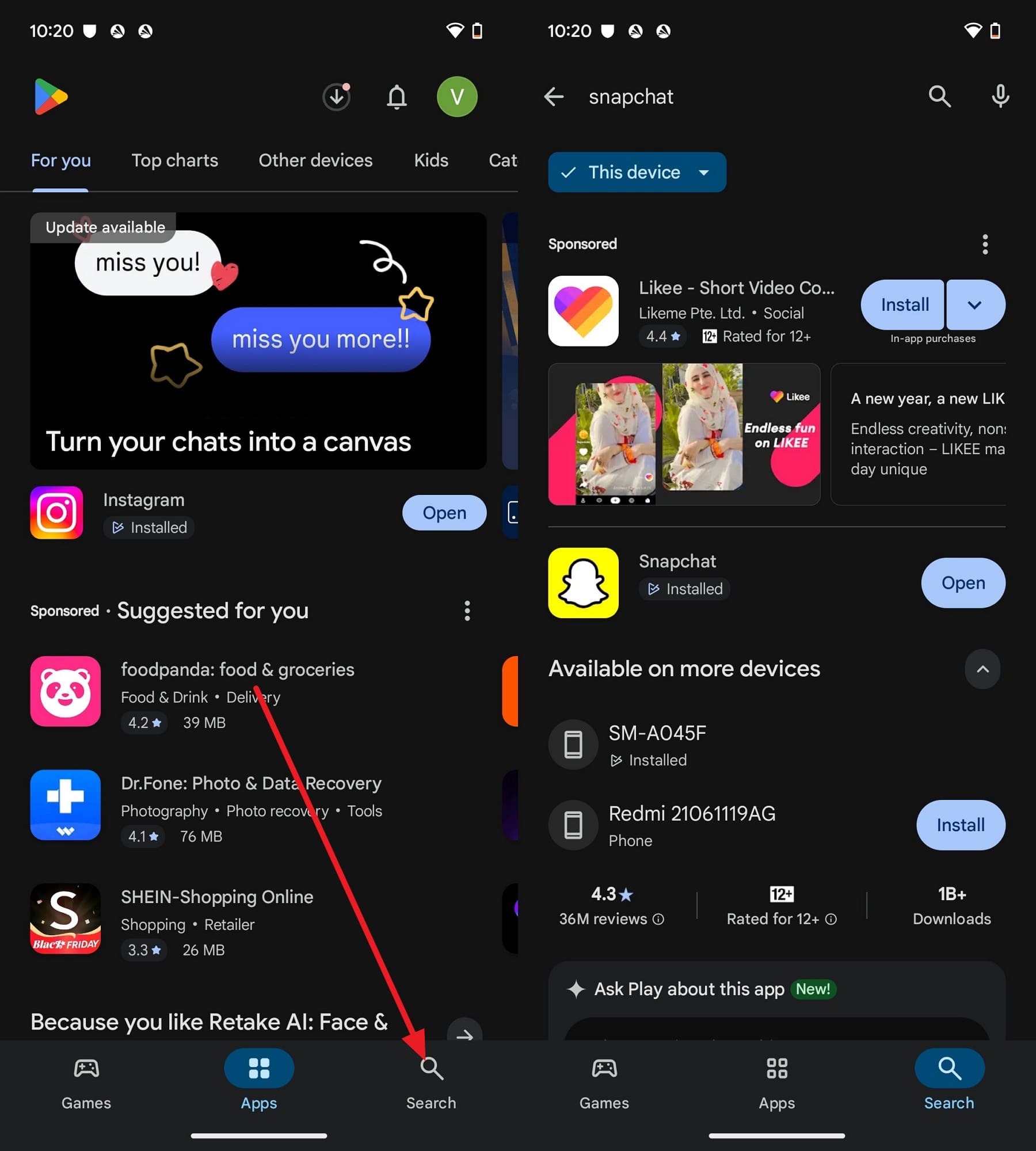update snapchat android app