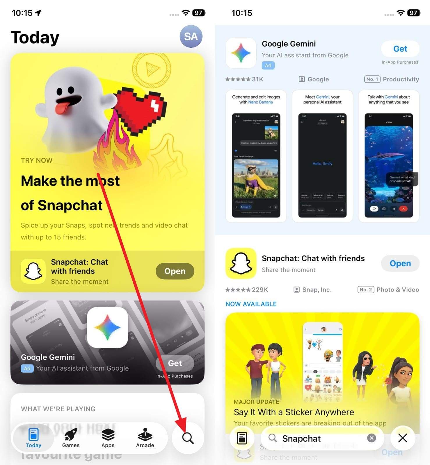 update snapchat on ios