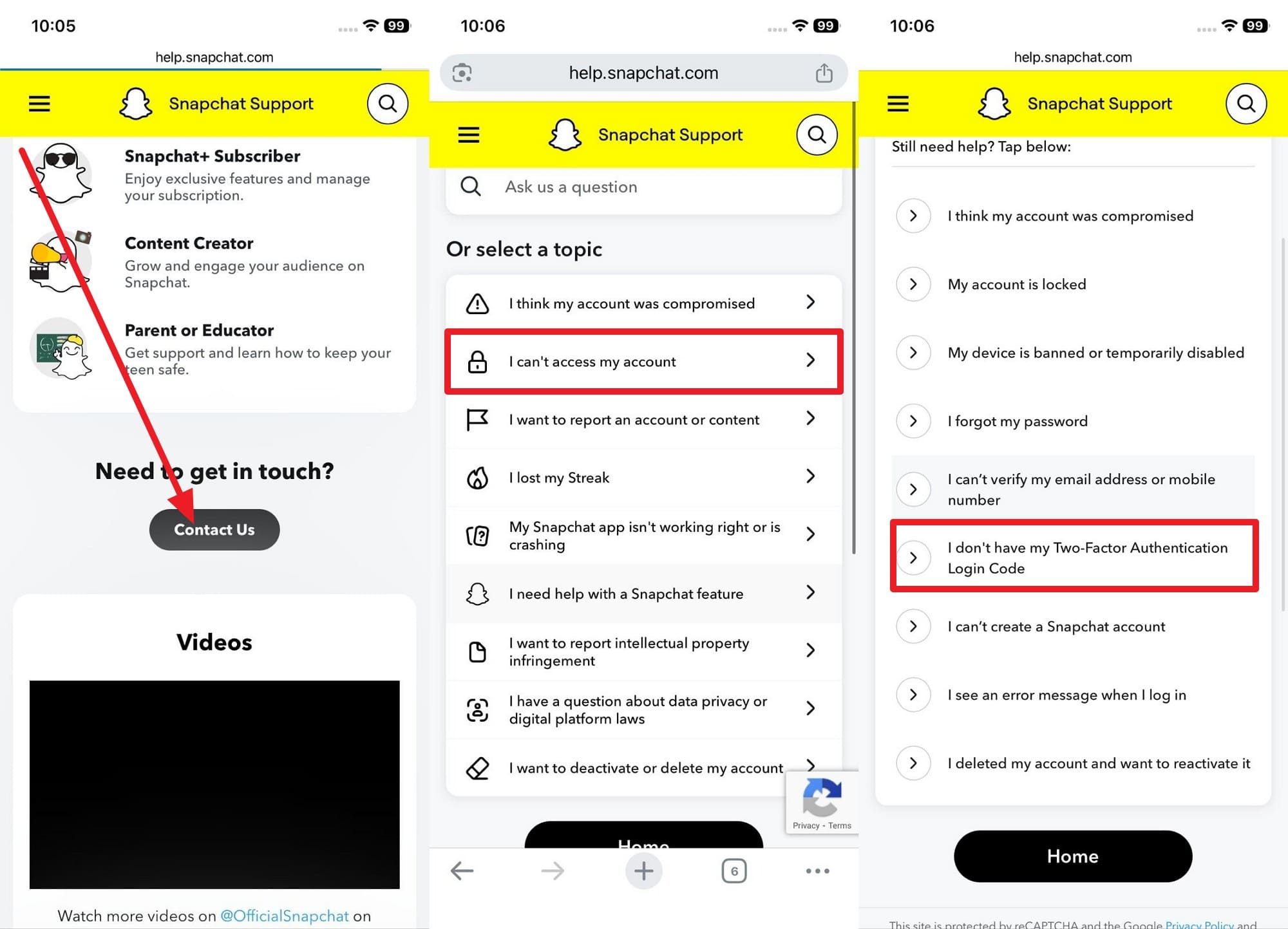 confirmation code for snapchat