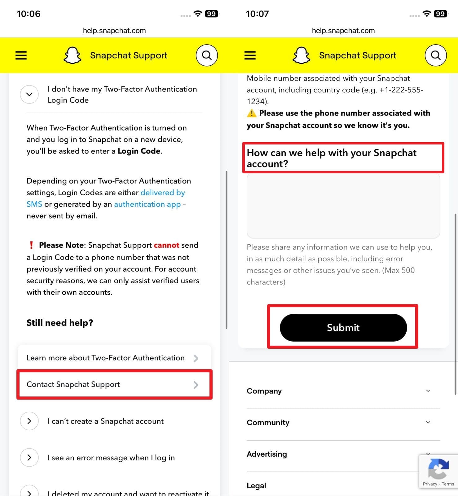 how can i log into snapchat