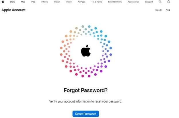 http iforgot apple com to reset the password