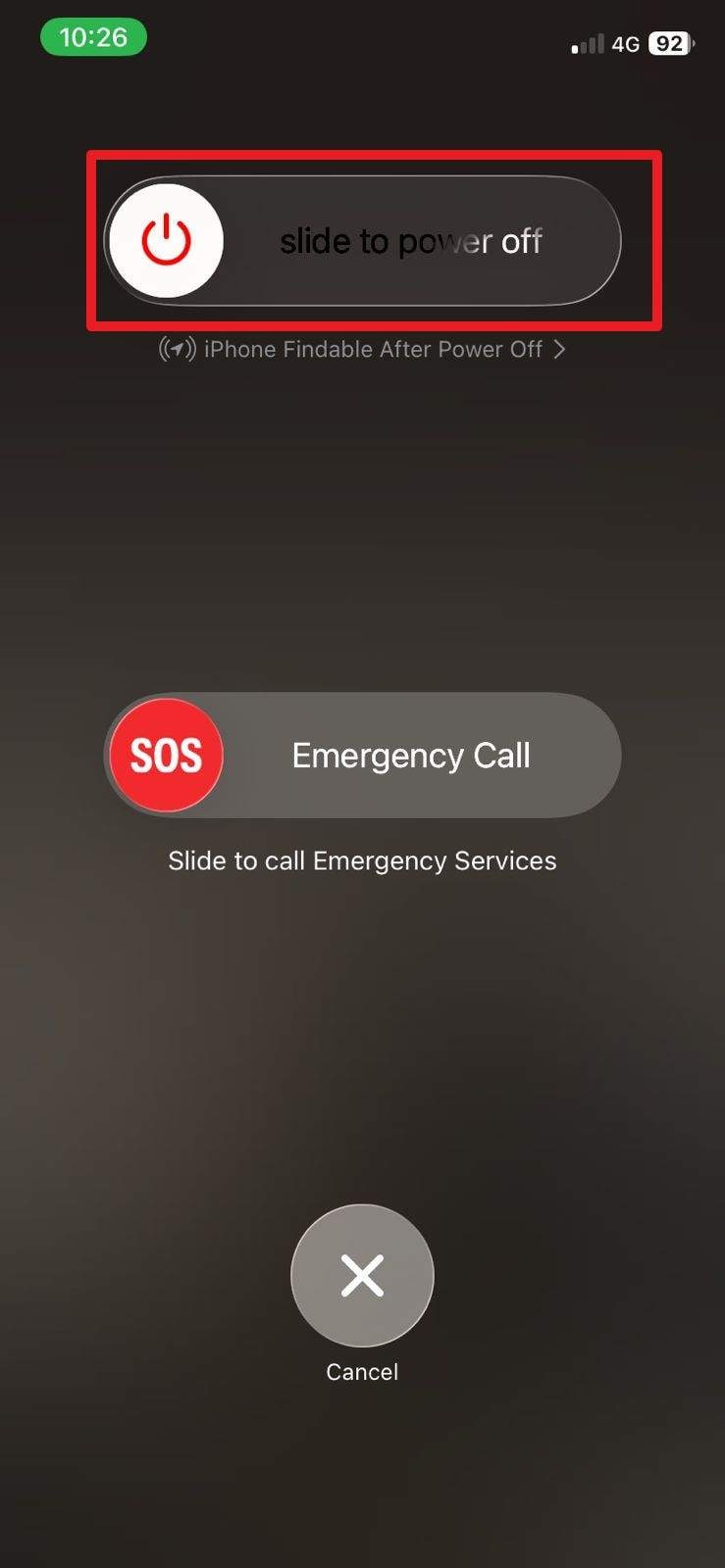 slide to power off