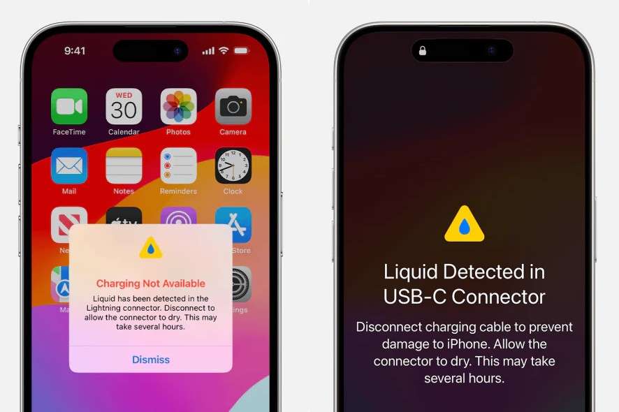 iphone not charging after water tips