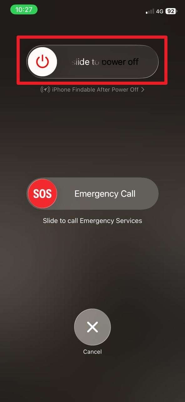 slide to power off