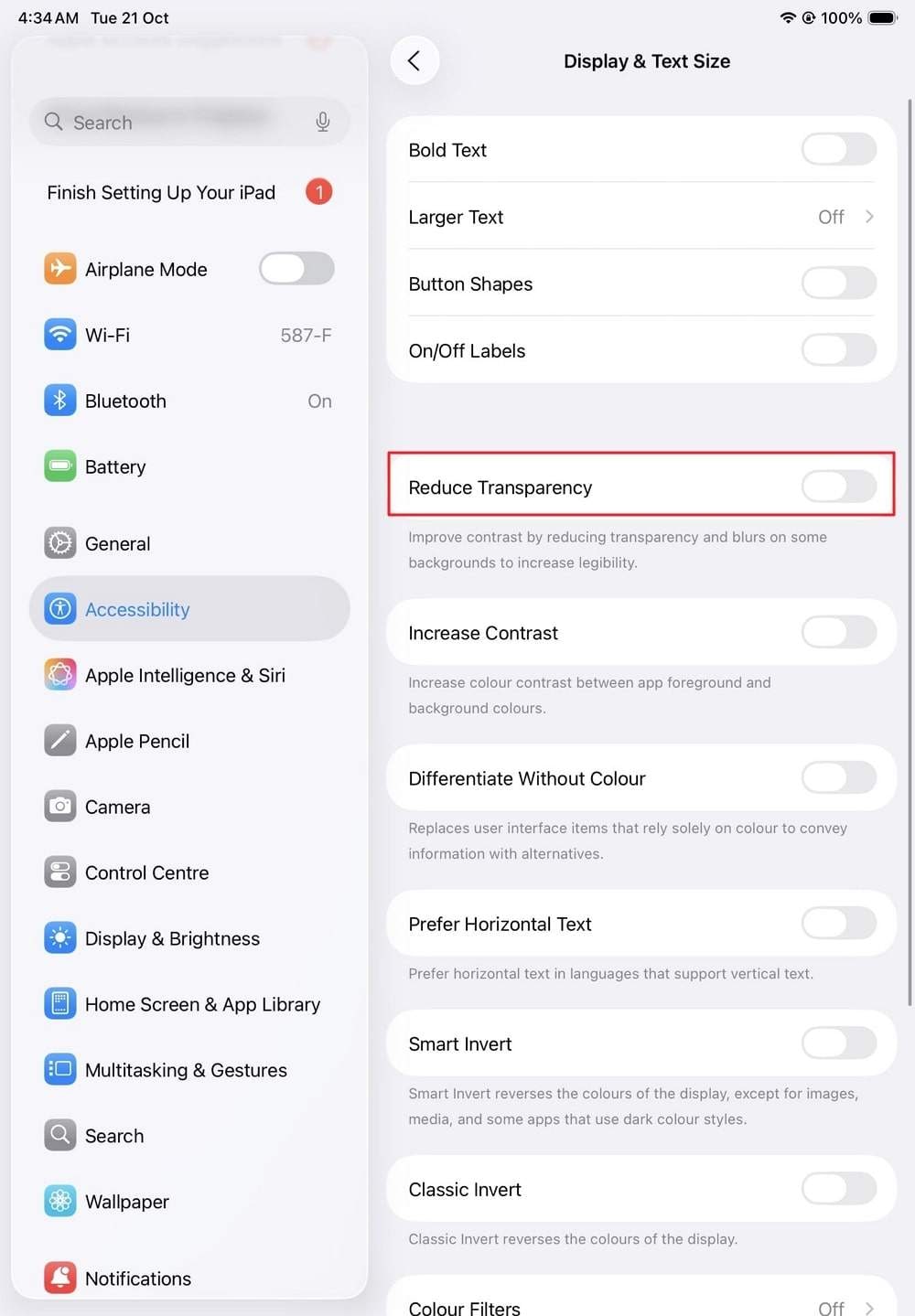 reduce the transparency