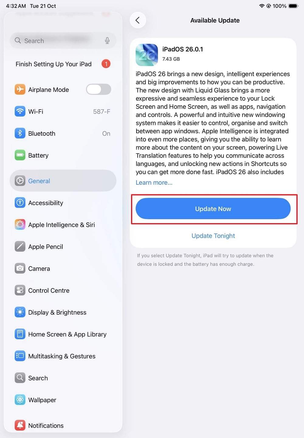 choose the update now