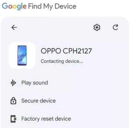 oppo wipe data via find my