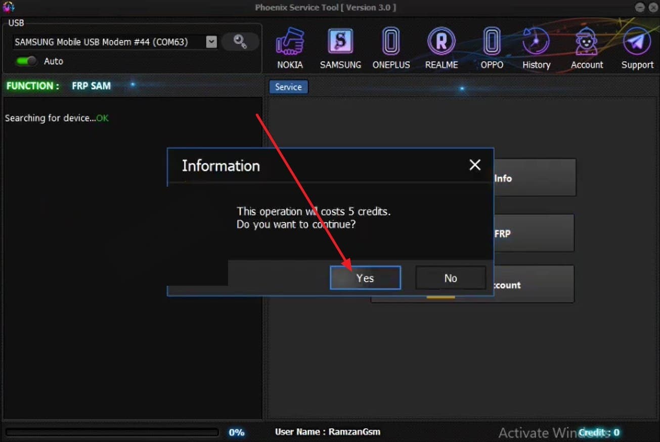 choose the yes option