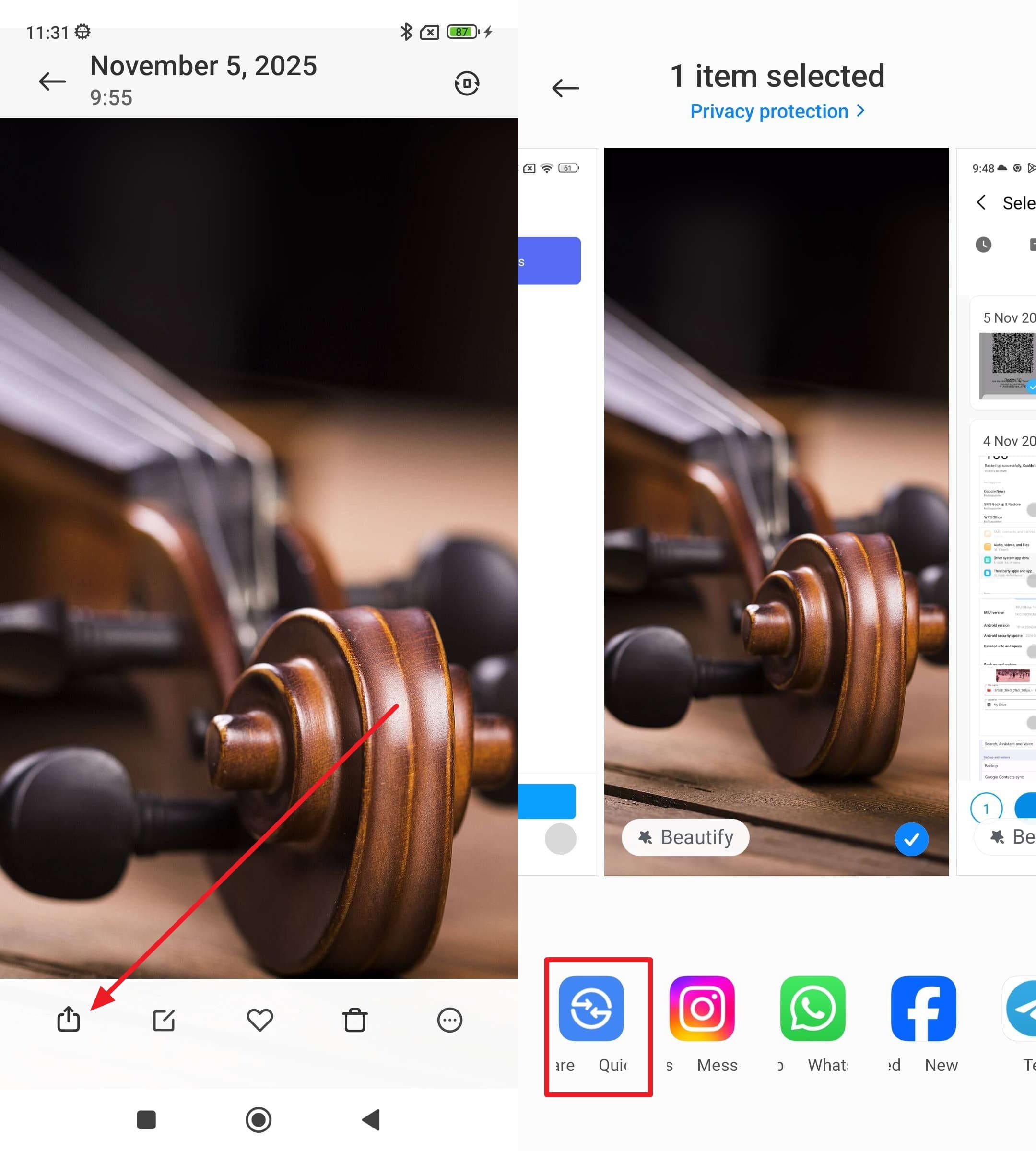 share via quickshare