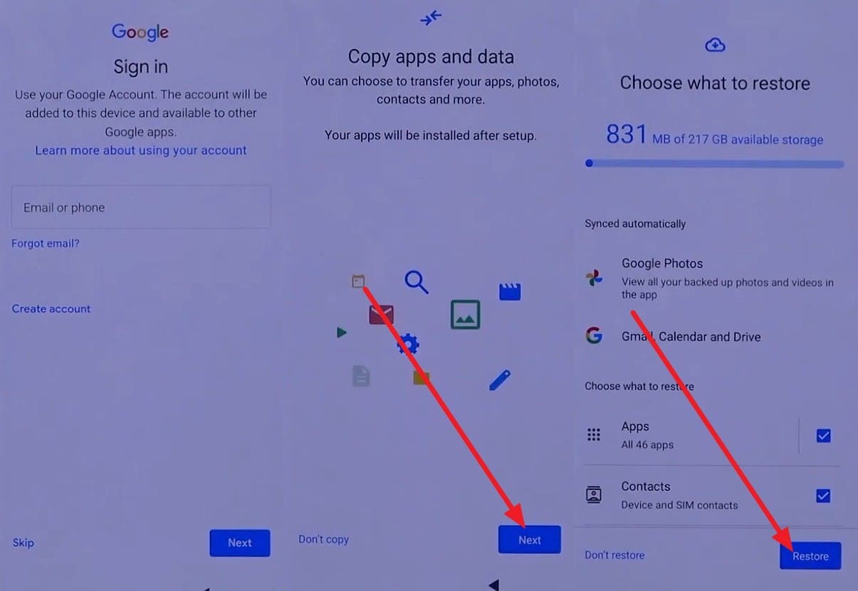 restore the backup on redmi