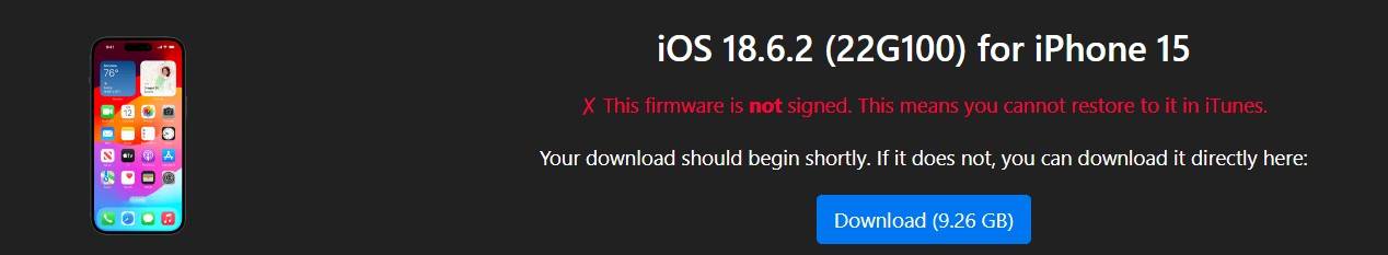 how to install unsigned ipsw