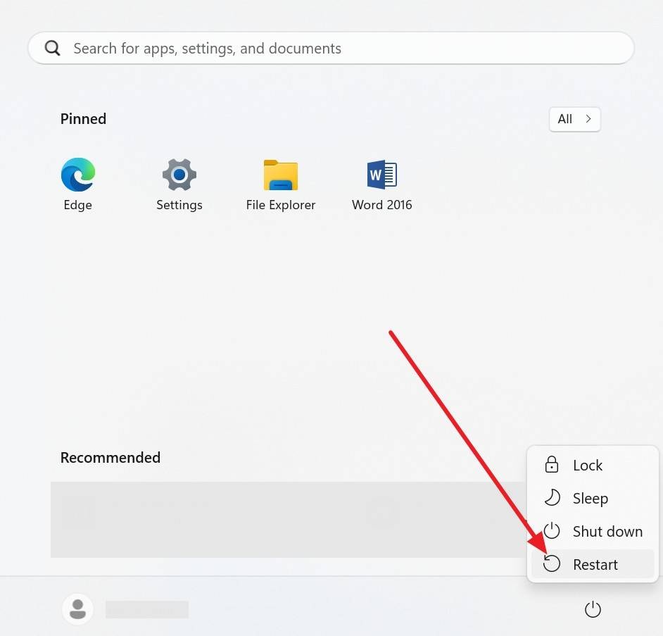 restart the windows pc