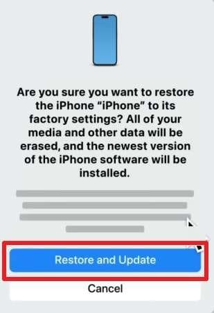 choose restore and update