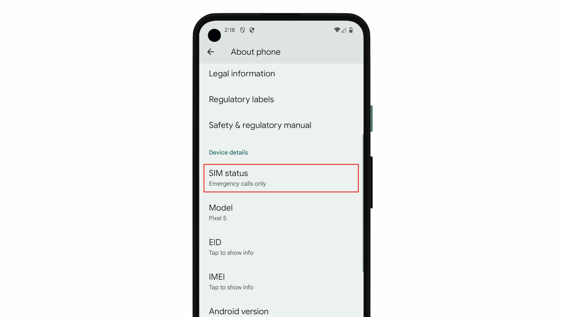 check status on android
