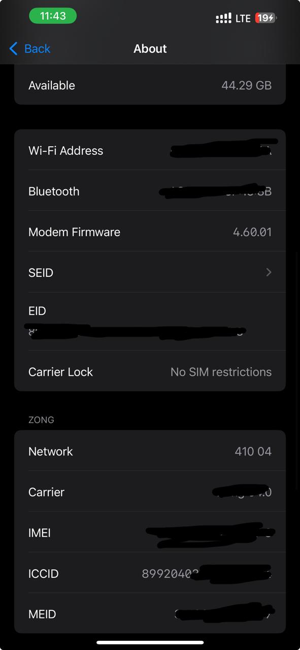 check about on iphone