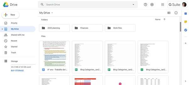 backup in google drive