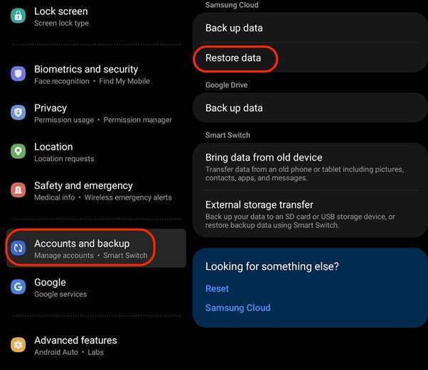 backing up data on existing phone