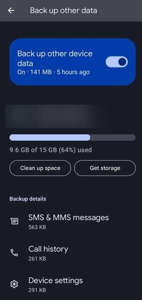 Back up your sms messages