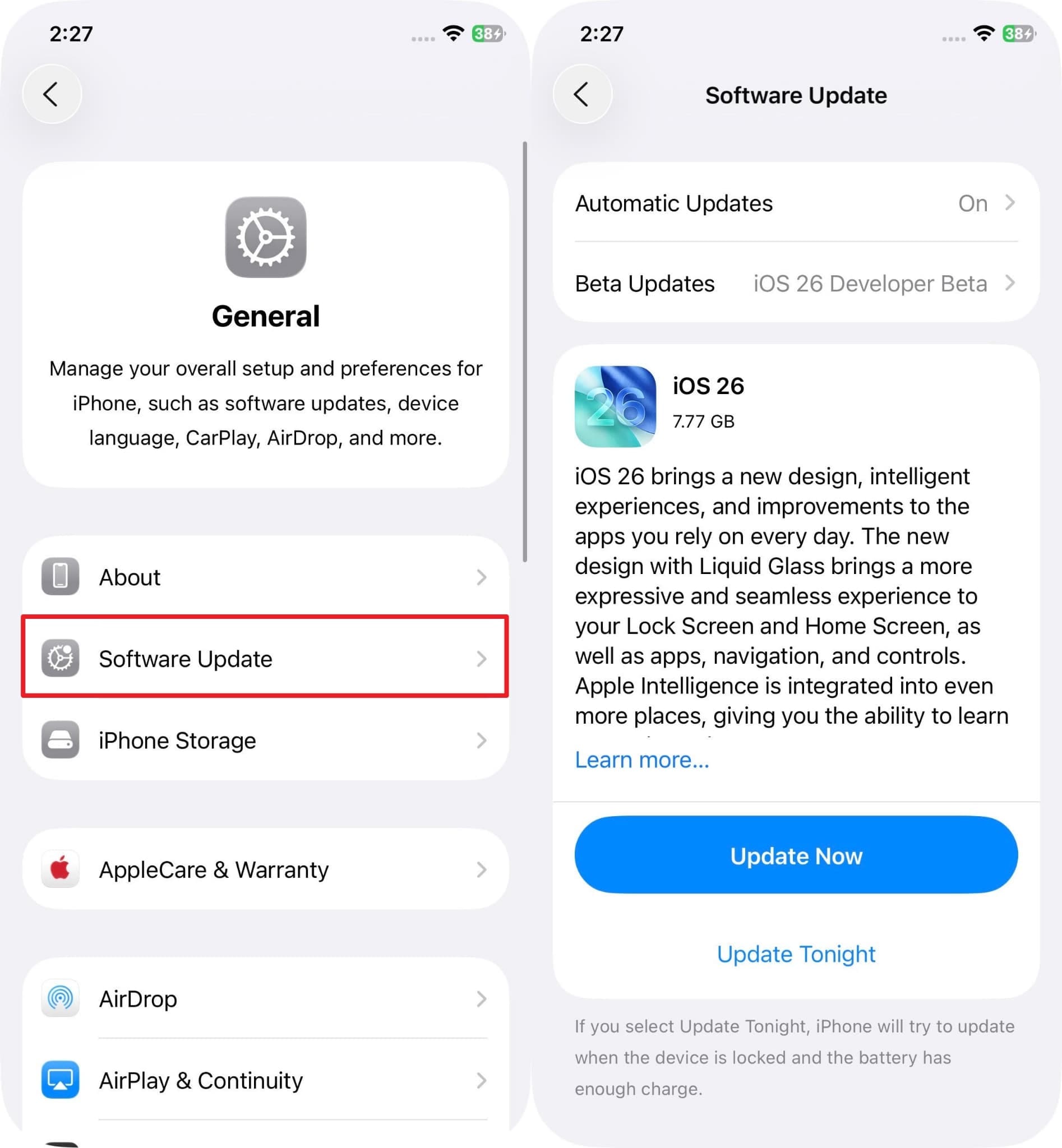 check iphone software version
