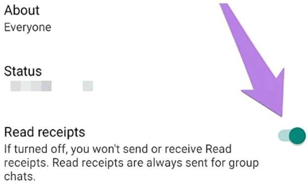 read receipts toggle