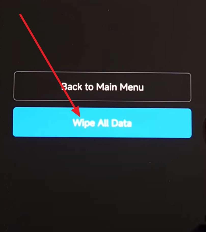 choose wipe all data
