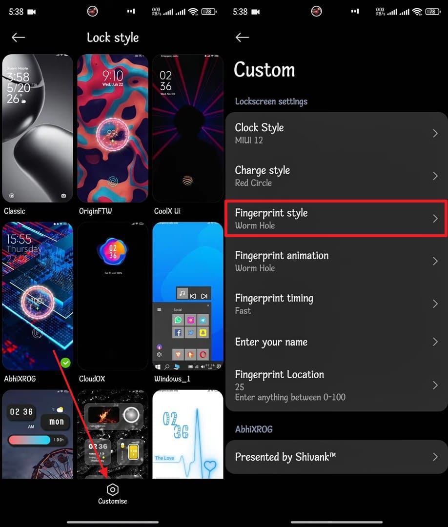 apply mi fingerprint themes