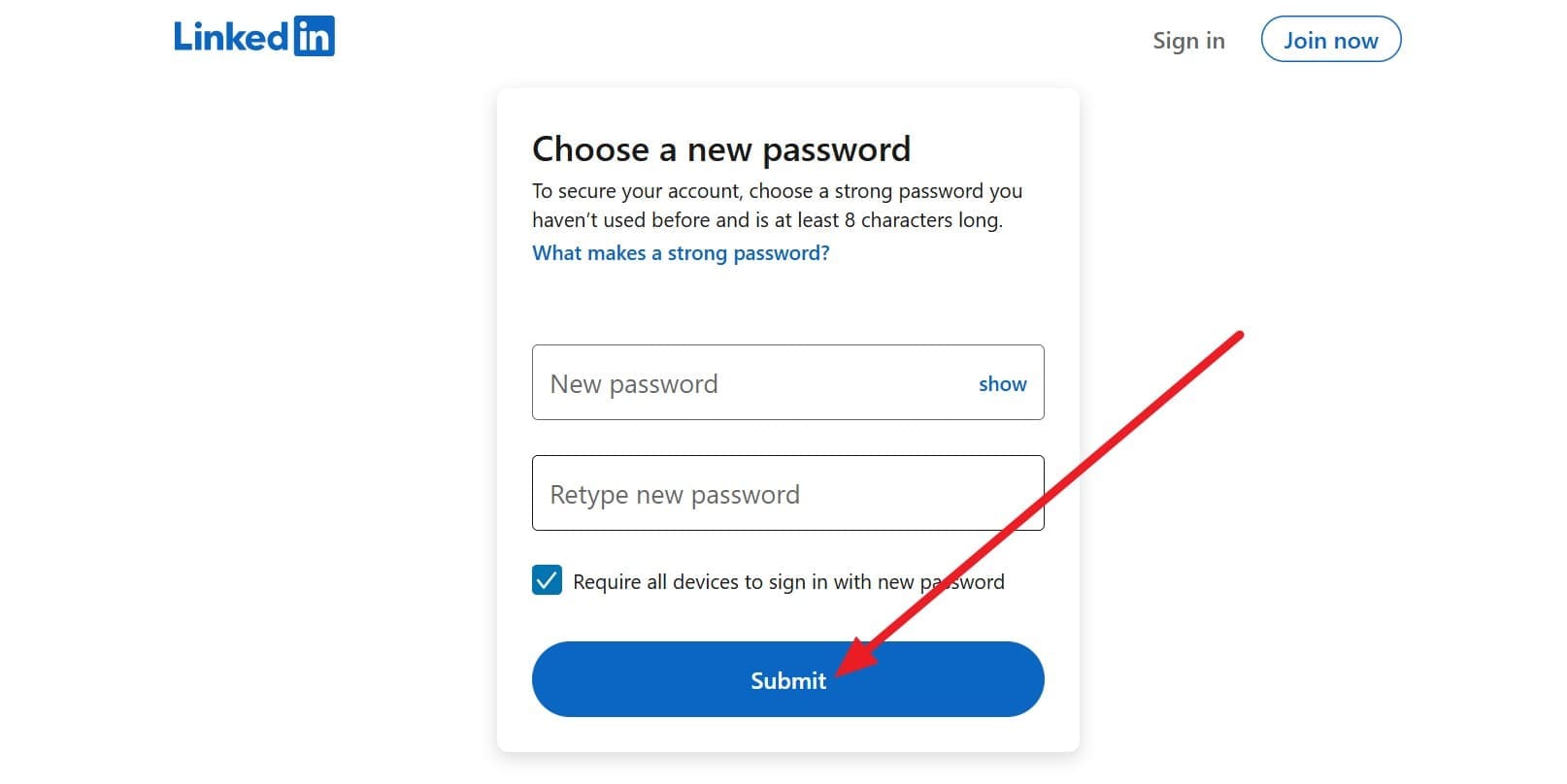 how to find linkedin password