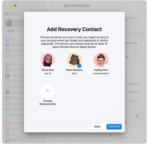 forgot my apple id and password add recovery contact