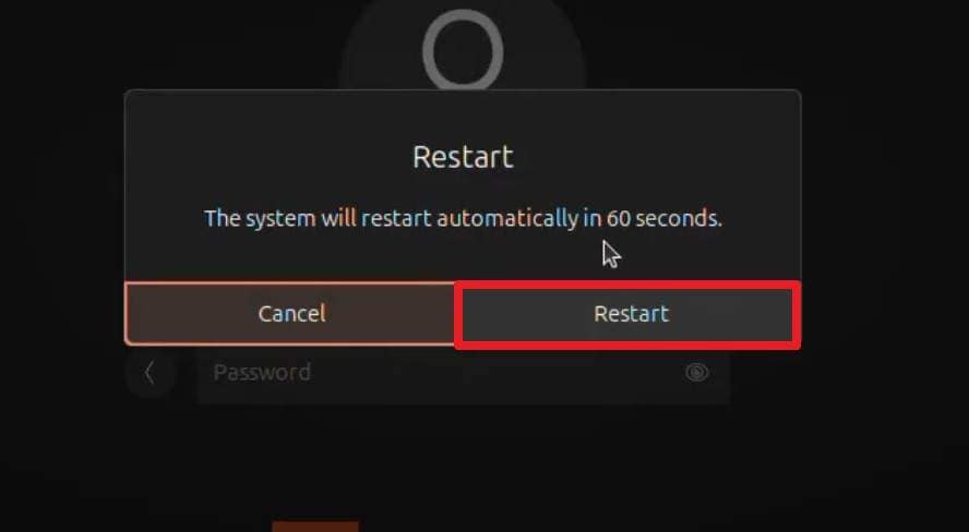 pick the restart option