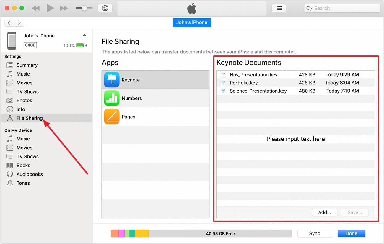choose and save the desired file to access phone with broken screen