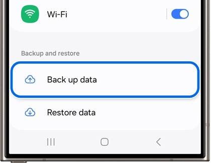 select backup data